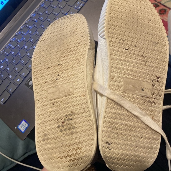 Veronica Beard / Parise white Canvas Leather Sneakers 6 - Picture 4 of 8